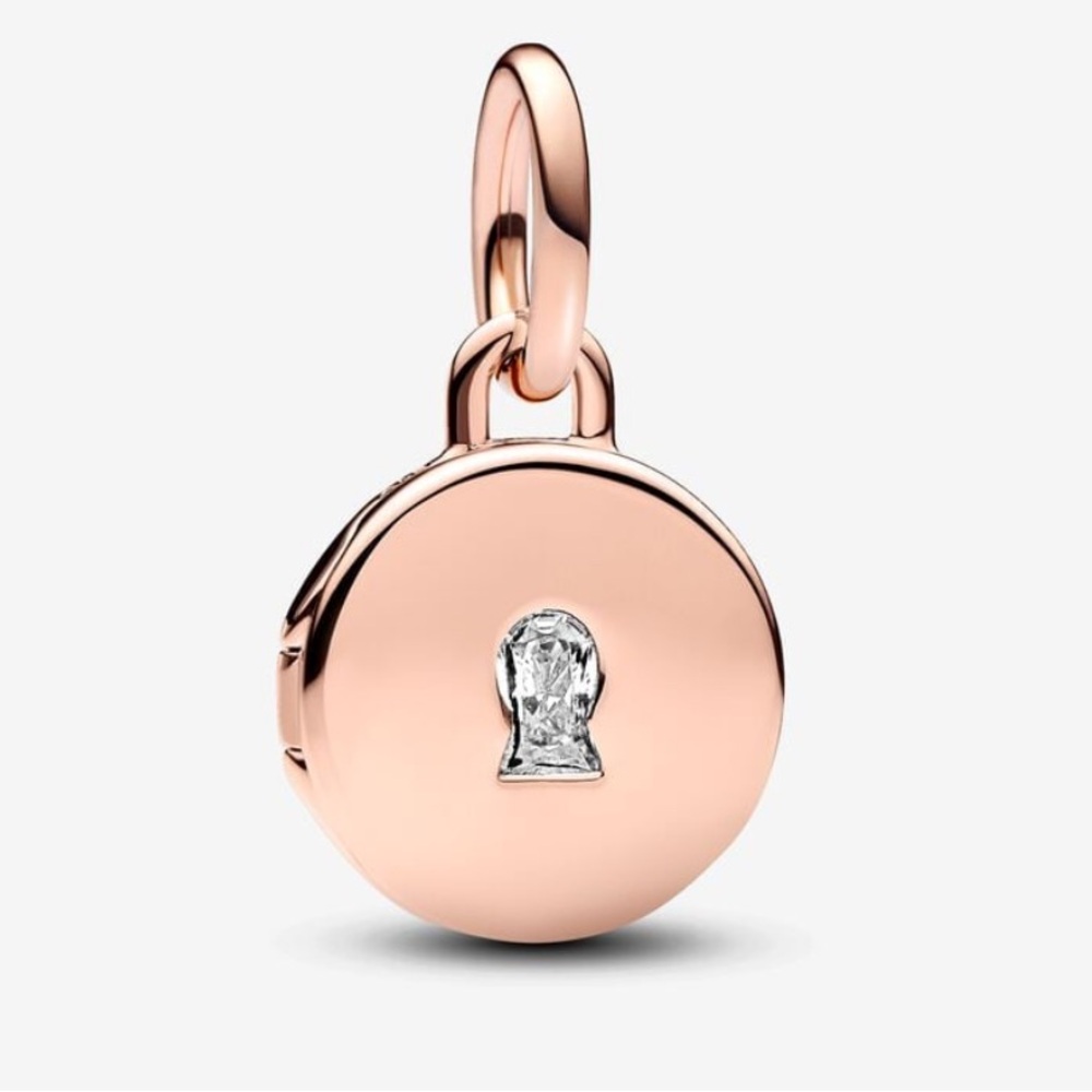 NEW 14k Rose Gold Plated Locket Charm